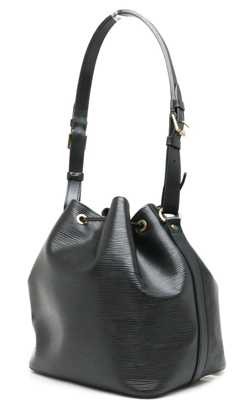 Louis Vuitton Leather Epi Hobo Bag Noir Black Drawstring Shoulder Black